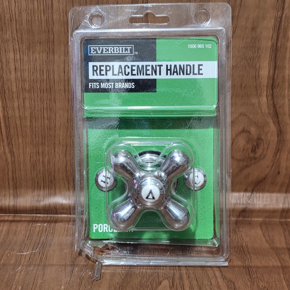 Everbilt Chrome Porcelain Cross Replacement Faucet Handle Universal 1006965102